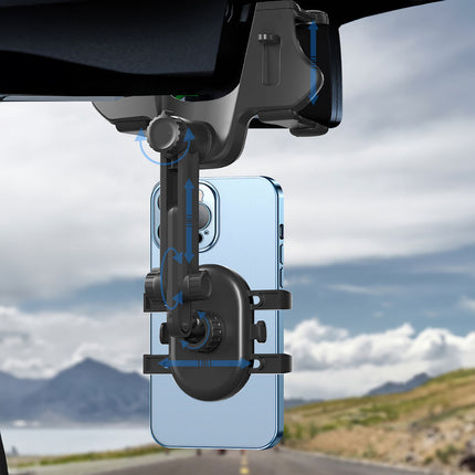 HURTEL Car phone holder for rearview mirror arm 18cm - black – image 8