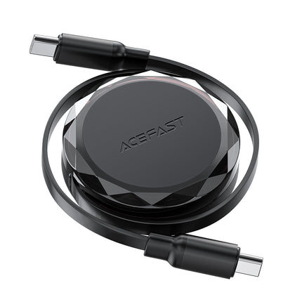 ACEFAST USB-C - USB-C retractable cable with organizer 60W - black