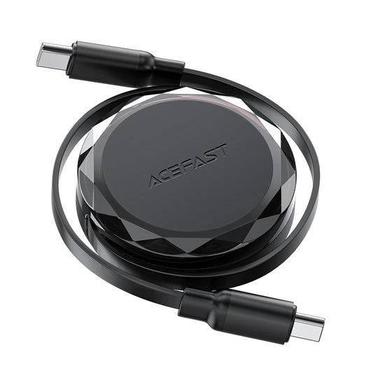 ACEFAST USB-C - USB-C retractable cable with organizer 60W - black