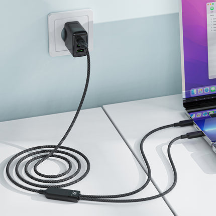 ACEFAST 2in1 Cable double USB-C - 2x USB-C 100W 480Mb/s - black – image 6
