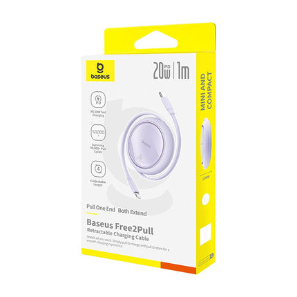 BASEUS Free2Pull USB-C retractable cable - iPhone Lightning 20W 1m - purple – image 7