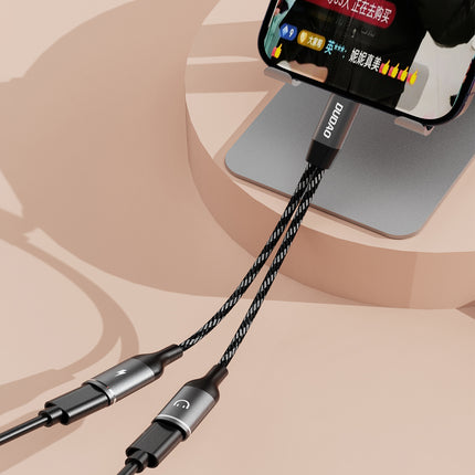 DUDAO 2in1 USB-C splitter adapter for power and headphones - gray – image 7