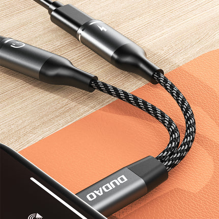 DUDAO 2in1 USB-C splitter adapter for power and headphones - gray – image 8