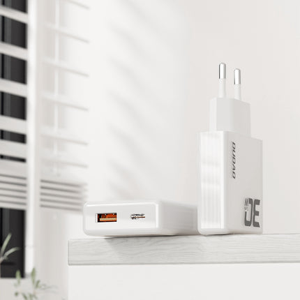 DUDAO GaN A30EUL 30W USB-A USB-C mains charger + USB-C - Lightning cable - white – image 4