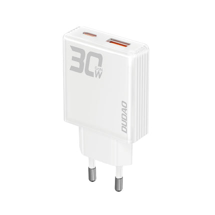 DUDAO GaN A30EUL 30W USB-A USB-C wall charger - white