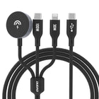 DUDAO 3in1 Cable USB-C - USB-C / iPhone Lightning / charger for Apple Watch PD 100W 1.2m - black