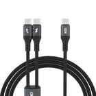 DUDAO 2in1 L3F cable for charging 2 phones USB-C - 2x USB-C 100W 1.2m - black