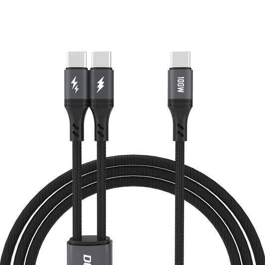 DUDAO 2in1 L3F cable for charging 2 phones USB-C - 2x USB-C 100W 1.2m - black