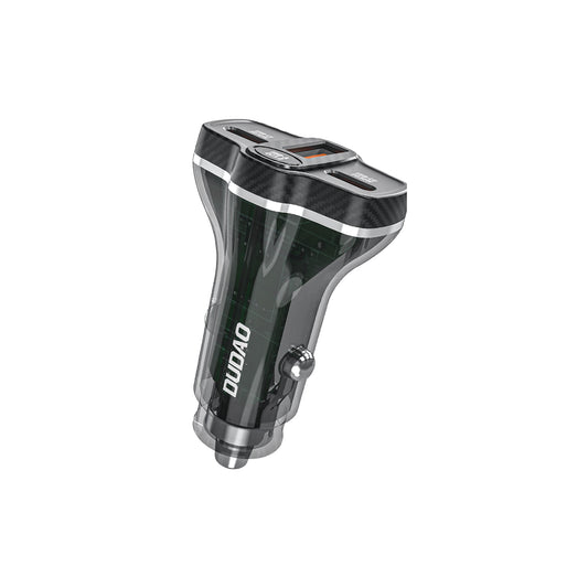 DUDAO R78 78W USB-C PD / 2xUSB-A QC car charger - black