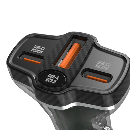 DUDAO R78 78W USB-C PD / 2xUSB-A QC car charger - black – image 6
