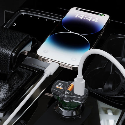 DUDAO R78 78W USB-C PD / 2xUSB-A QC car charger - black – image 7