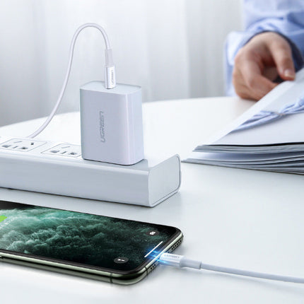 UGREEN MFi USB-C - iPhone Lightning cable 20W 3A 0.25m - white – image 5