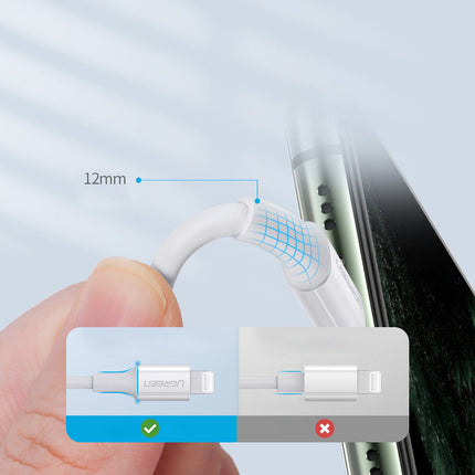 UGREEN MFi USB-C - iPhone Lightning cable 20W 3A 0.25m - white – image 7
