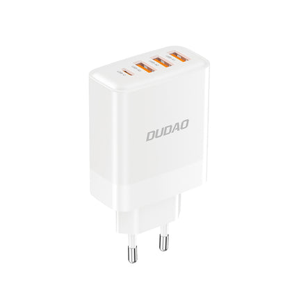 DUDAO Mains charger 3x USB-A 1x USB-C PD 20W - white