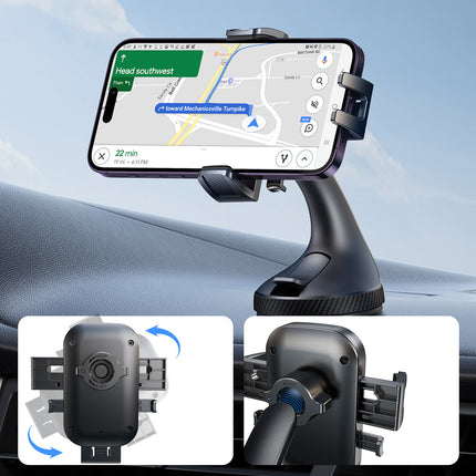 JOYROOM Clamping car phone holder mounted on the windshield - black – image 10