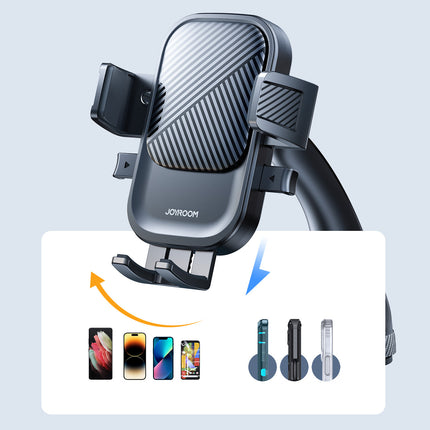 JOYROOM Clamping car phone holder mounted on the windshield - black – image 11