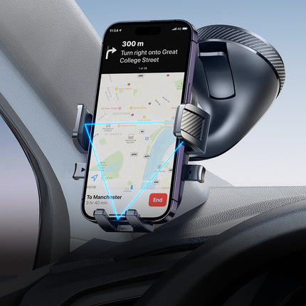 JOYROOM Clamping car phone holder mounted on the windshield - black – image 9