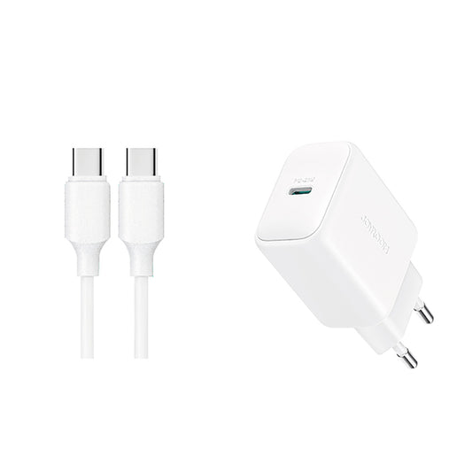 JOYROOM USB-C PD QC 20W charger + 1m USB-C cable - white