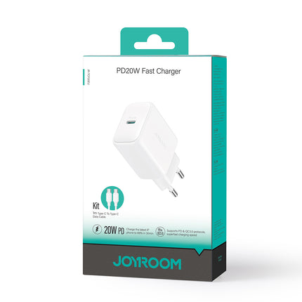 JOYROOM USB-C PD QC 20W charger + 1m USB-C cable - white – image 8