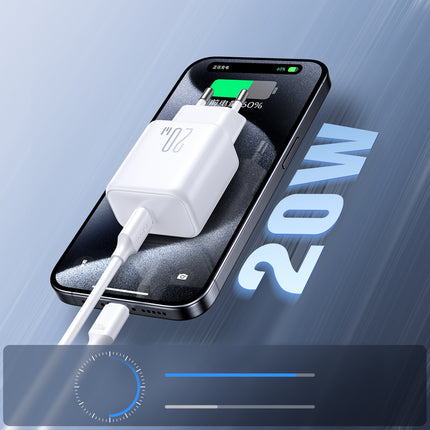 JOYROOM USB-C PD QC 20W charger + 1m USB-C cable - white – image 9