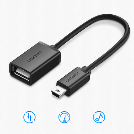 UGREEN Mini USB-B (male) - USB-A (female) OTG adapter 10 cm - gray – image 5