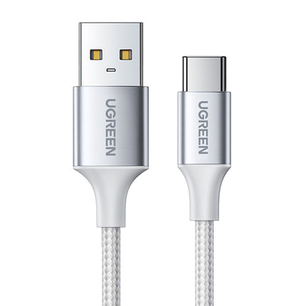 UGREEN Braided cable USB-A - USB-C QC 3.0 3A 1m - white