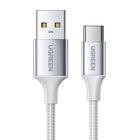UGREEN Braided cable USB-A - USB-C QC 3.0 3A 1m - white