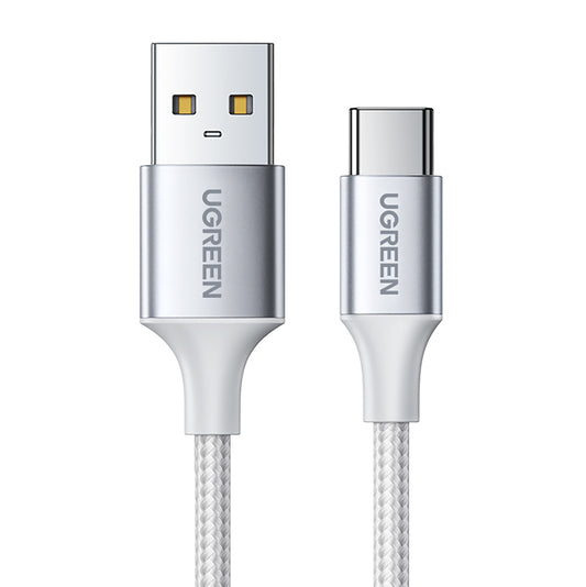 UGREEN Braided cable USB-A - USB-C QC 3.0 3A 1m - white