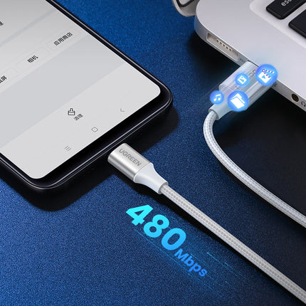 UGREEN Braided cable USB-A - USB-C QC 3.0 3A 1m - white – image 5