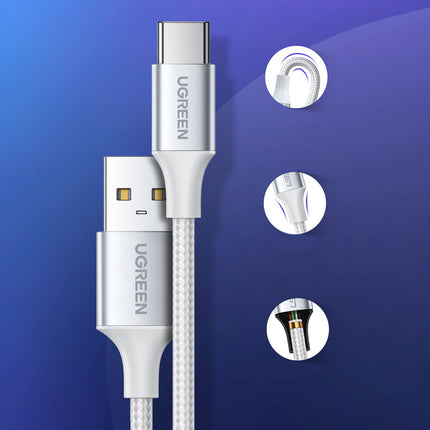 UGREEN Braided cable USB-A - USB-C QC 3.0 3A 1m - white – image 6