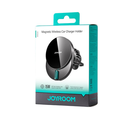 JOYROOM Magnetic phone holder with 15W inductive charger for air vent - black – image 2