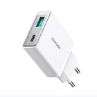 JOYROOM Small and super-slim 20W USB-A USB-C wall charger - white