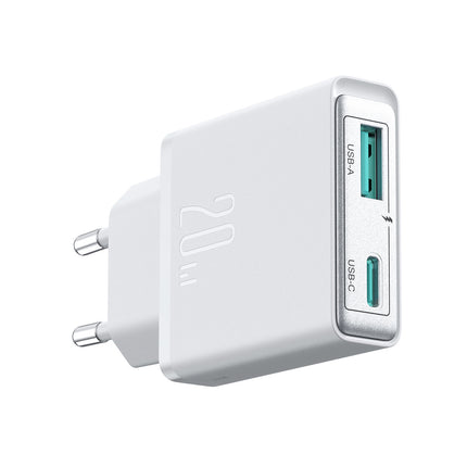 JOYROOM Small and super-slim 20W USB-A USB-C wall charger - white – image 4