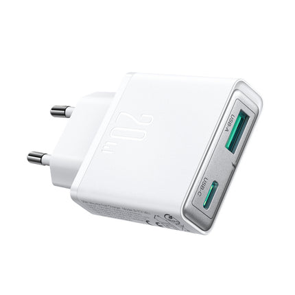 JOYROOM Small and super-slim 20W USB-A USB-C wall charger - white – image 6