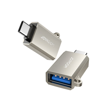 JOYROOM USB-C (male) - USB-A (female) adapter with lanyard eyelet - silver