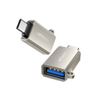 JOYROOM USB-C (male) - USB-A (female) adapter with lanyard eyelet - silver