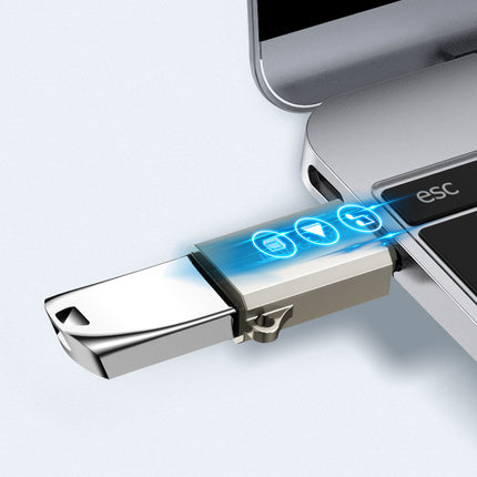 JOYROOM USB-C (male) - USB-A (female) adapter with lanyard eyelet - silver – image 2