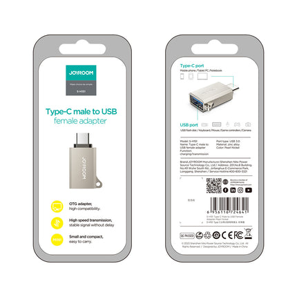 JOYROOM USB-C (male) - USB-A (female) adapter with lanyard eyelet - silver – image 8