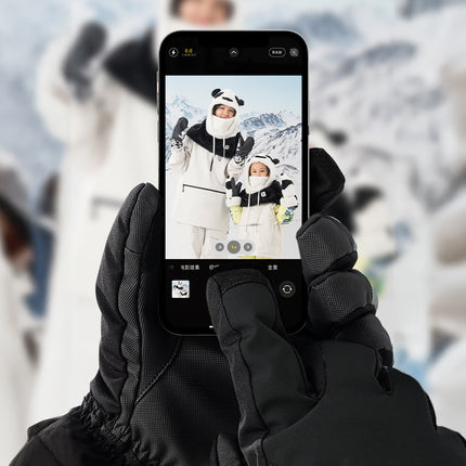 Qunature Waterproof touchscreen ski gloves for the Finger Style phone, size M - black – image 2