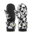 Qunature Panda Heat children's fingerless ski gloves, size S - black/white