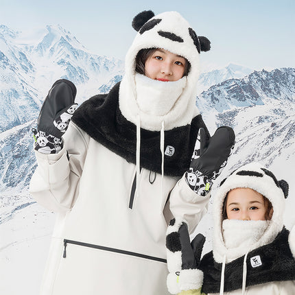 Qunature Panda Heat children's fingerless ski gloves, size S - black/white – image 11