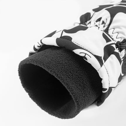 Qunature Panda Heat children's fingerless ski gloves, size S - black/white – image 3