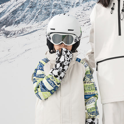 Qunature Panda Heat children's fingerless ski gloves, size S - black/white – image 5