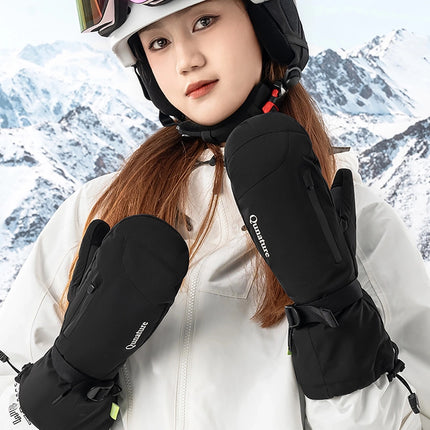 Qunature Full Length fingerless ski gloves, size M, waterproof - black – image 7
