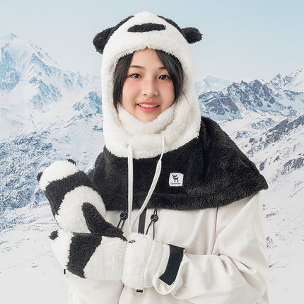 Qunature Panda ski gloves for children and adults, size S - black/white – image 4
