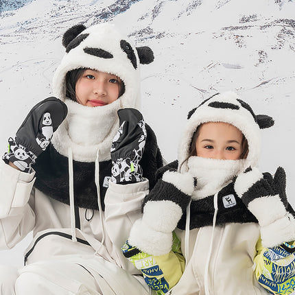 Qunature Panda ski gloves for children and adults, size S - black/white – image 6