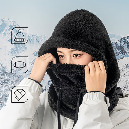 Qunature Warm Arctic Velvet winter ski balaclava made of fur, size L - black – image 3