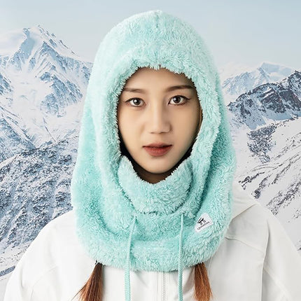 Qunature Warm Arctic Velvet winter ski balaclava made of fur, size M - mint – image 11