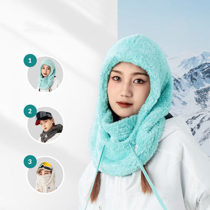 Qunature Warm Arctic Velvet winter ski balaclava made of fur, size M - mint – image 15