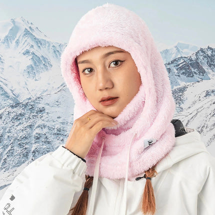 Qunature Warm Arctic Velvet winter ski balaclava made of fur, size M - pink – image 4